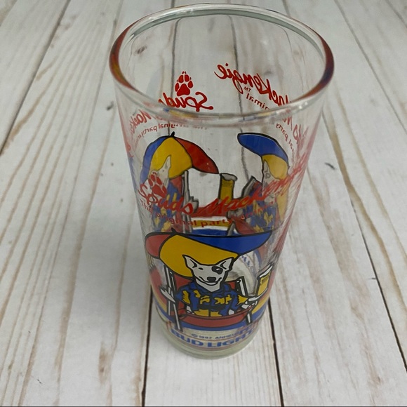 Vintage 1987 Spuds MacKenzie Anheuser Busch Bud Light Beach Collectors Glass